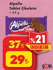 ALPELLA TABLET ÇİKOLATA 65 G